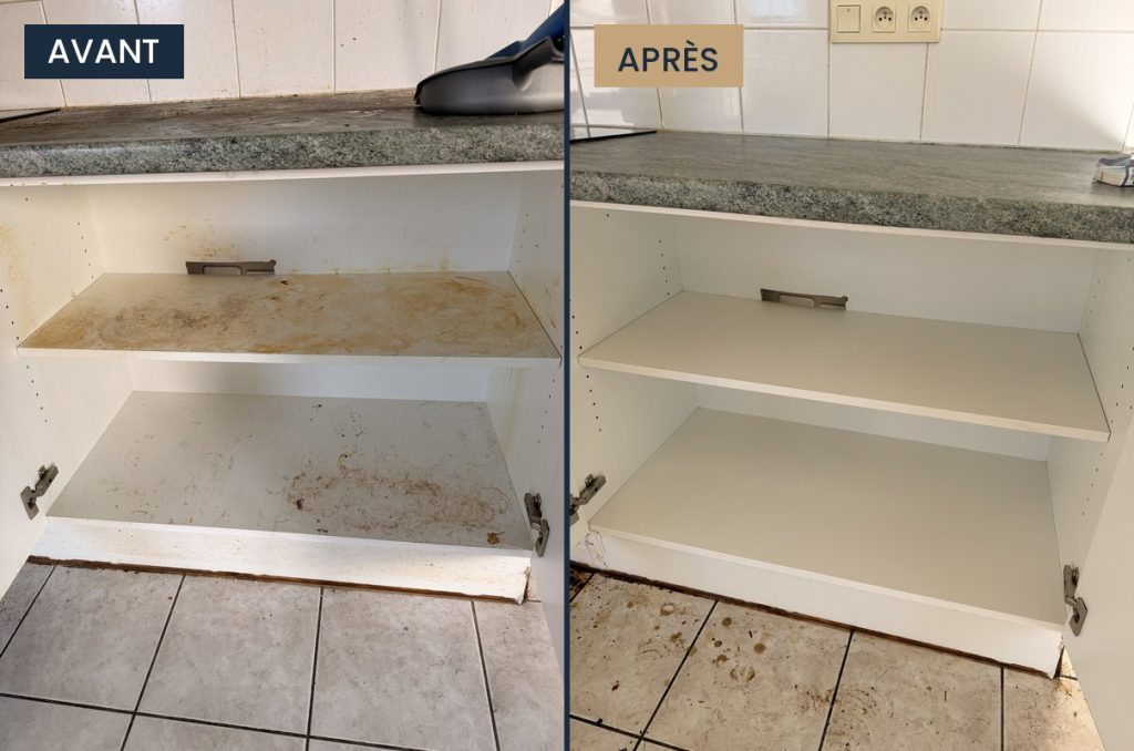 Placards de cuisine avant et après remise en état d'un logement – LaveLuxe